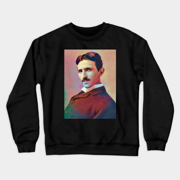 Nikola Tesla Crewneck Sweatshirt by RockettGraph1cs